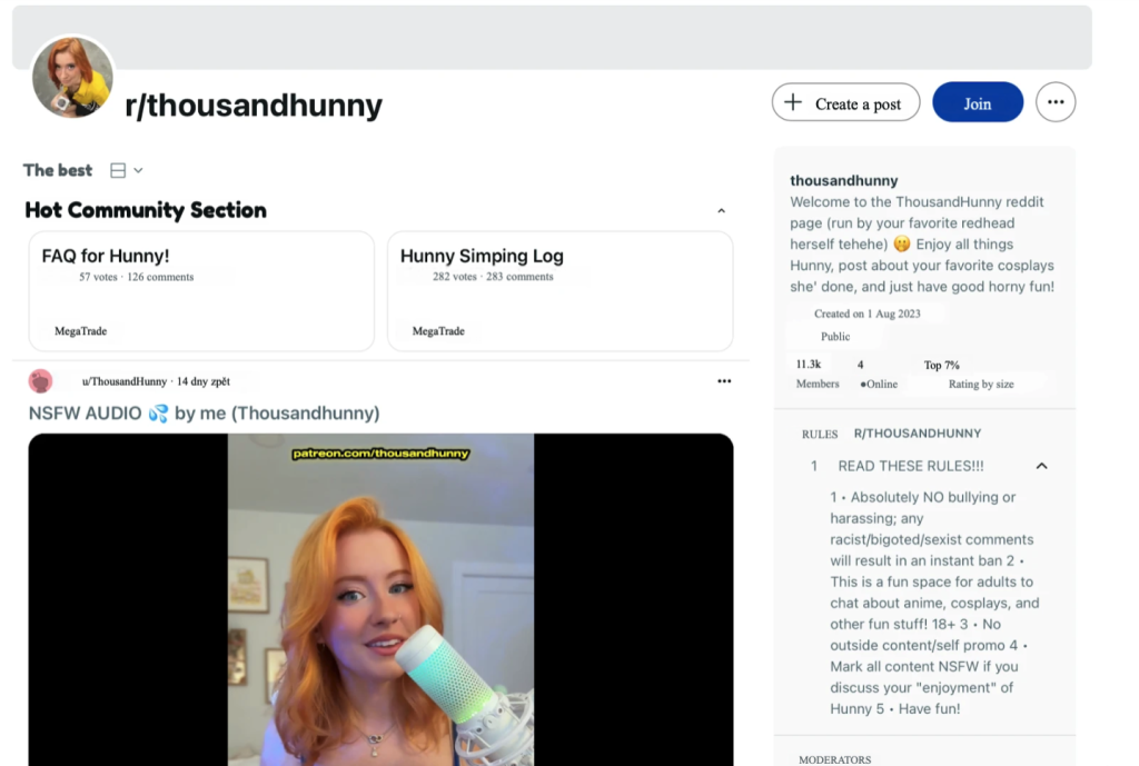 Reddit NSFW community example used for OnlyFans promotion.