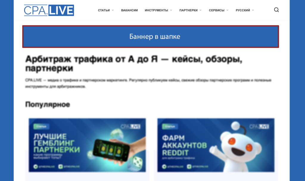 CPA LIVE платформа арбитража трафика и партнерских программ
