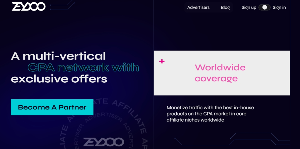 Zeydoo — партнерская сеть, работающая со свипстейк-вертикалью