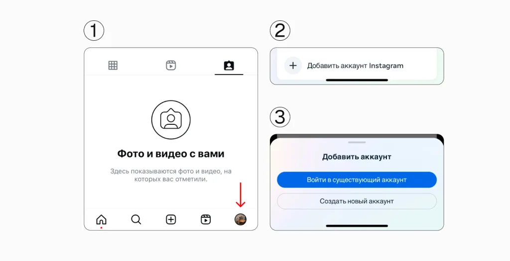 Инструкция добавления нового аккаунта в Instagram