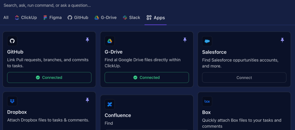 Интеграция ClickUp с G-Drive, GitHub и другими сервисами