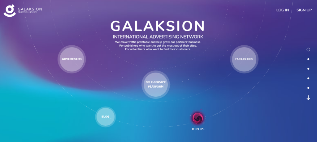 Главная страница Galaksion