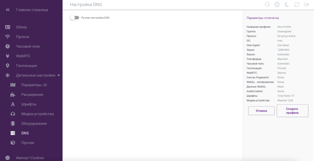 При необходимости пропишите свои DNS
