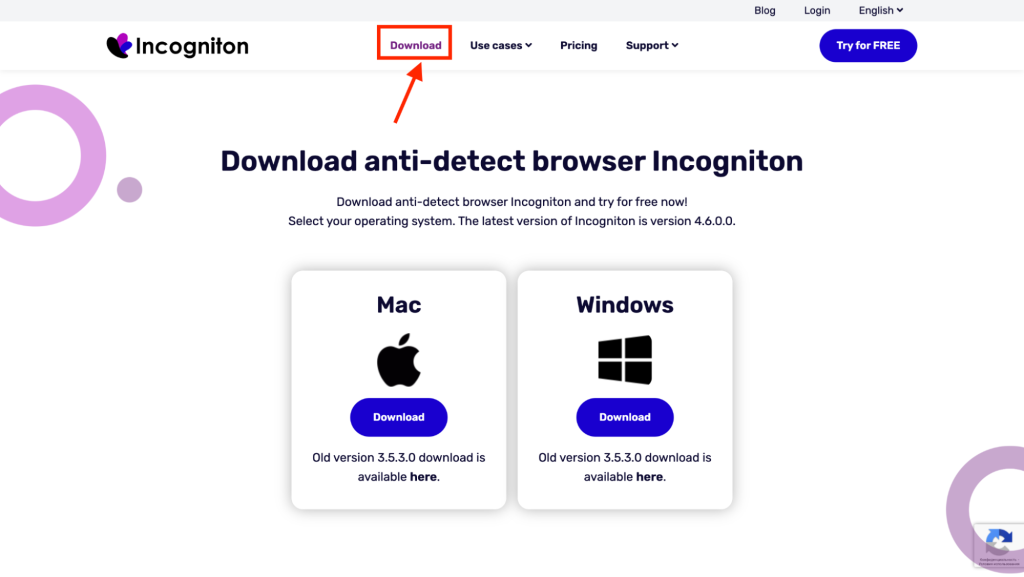 Скачать антидетект браузер Incogniton можно в разделе «Download» после регистрации