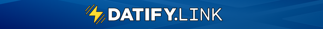 Логотип Datify Link на синем фоне с молнией слева