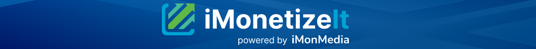 Логотип iMonetizeIt с фоном в синих тонах