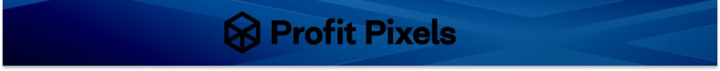 Логотип Profit Pixels на синем фоне с градиентом