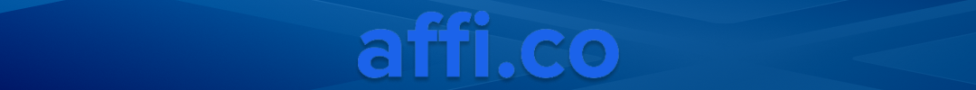 Текст affi co на синем фоне для брендинга и маркетинга