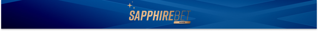 Синяя графика с логотипом SAPPHIREBET на темном фоне