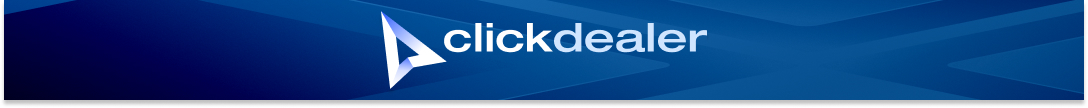 Логотип ClickDealer на синем фоне с белым текстом и знаком.