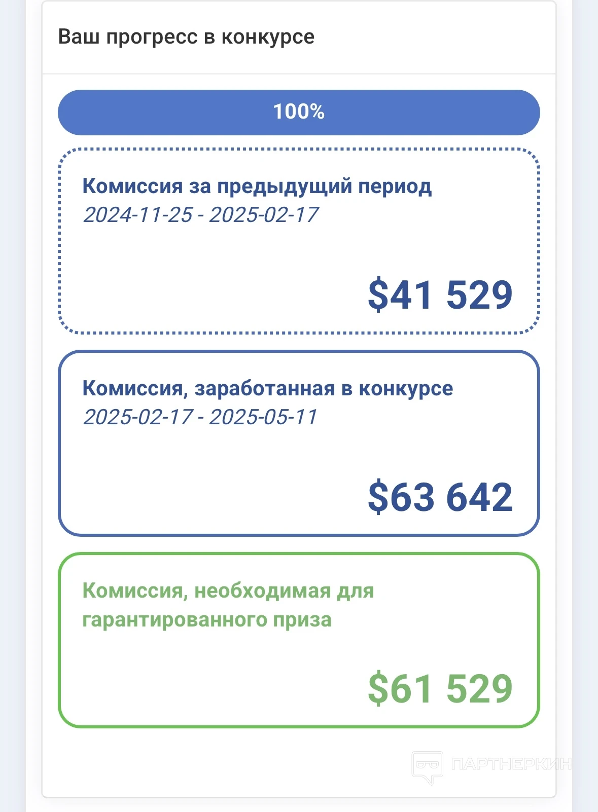 Скриншот личного кабинета