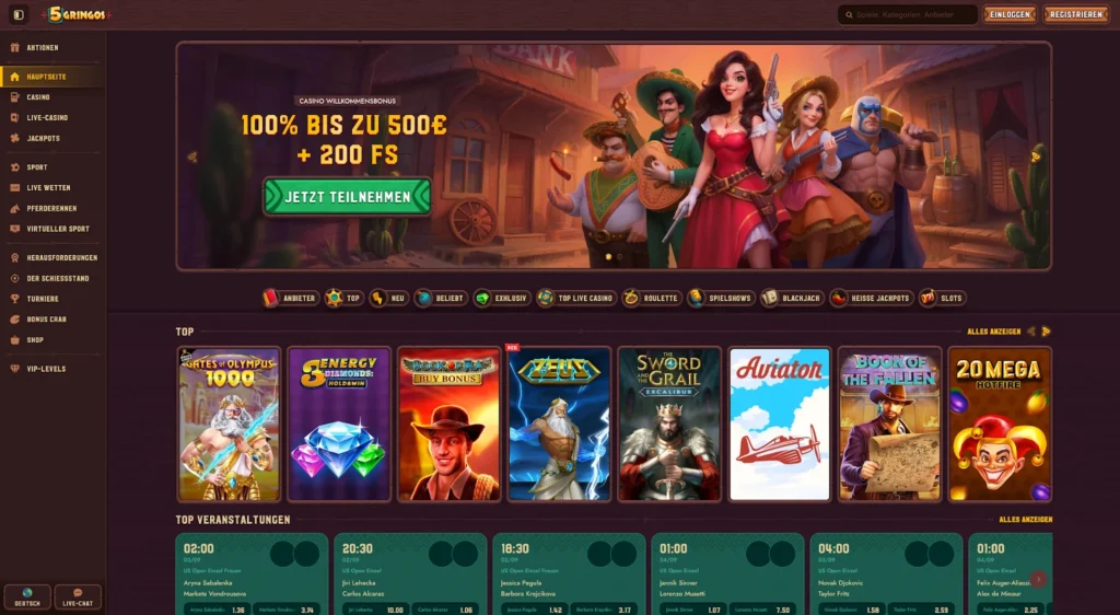 Онлайн-казино интерфейс с игровыми автоматами и акцией