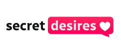 Логотип Secret Desires с сердцем на розовом фоне.