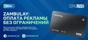 Обзор Zambulay карта для оплаты рекламы без ограничений