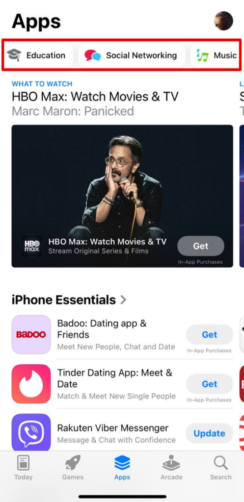 Каталог приложений с категориями и популярными приложениями