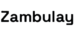 Текст логотипа Zambulay в черном на белом фоне