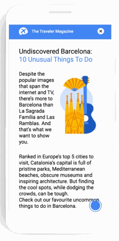 example of RSOC content page with travel article and related search-style layout