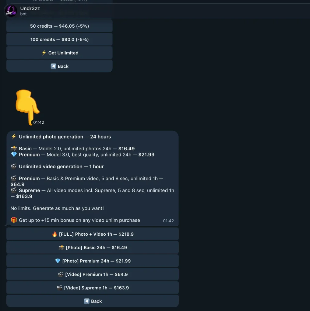 Price from Undr3zz bot