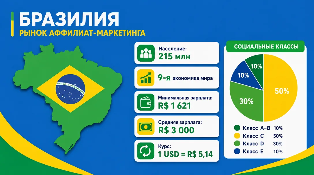 Инфографика населения и доходов Бразилии для арбитража
