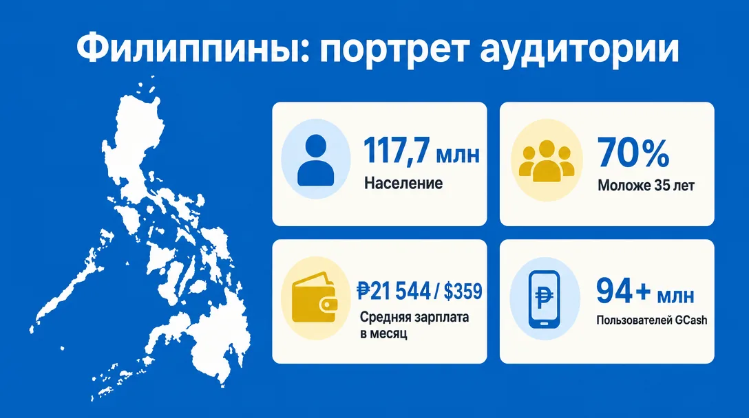 Инфографика по демографии и экономике Филиппин для арбитража