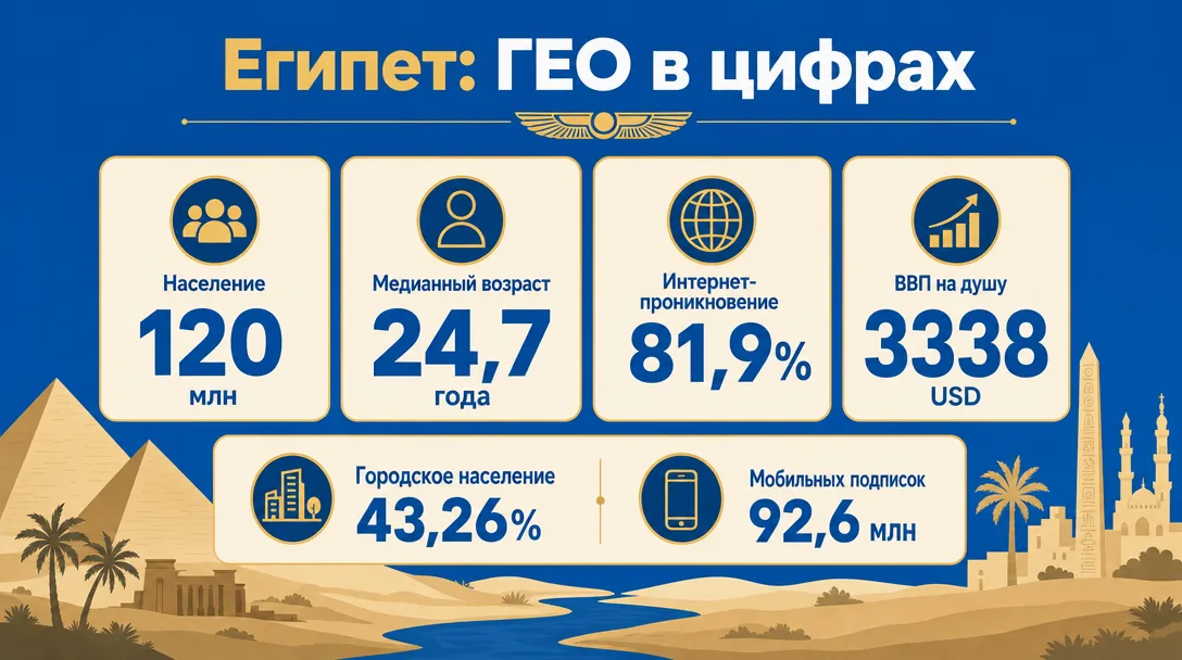 Демография и экономика Египта для арбитража трафика