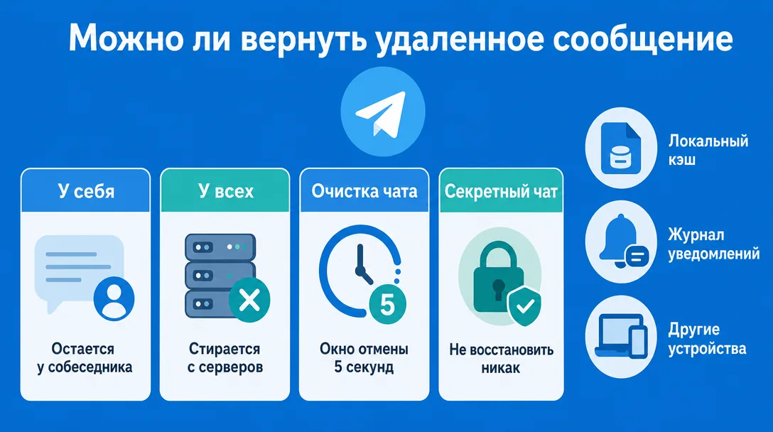 Типы удаления сообщений в Telegram и шансы восстановления