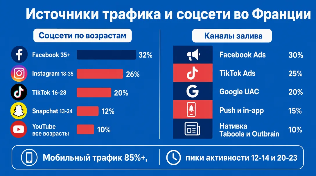 Источники трафика и соцсети во Франции для байера