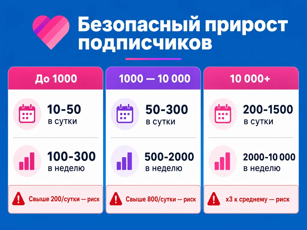 График безопасной скорости прироста подписчиков в Likee