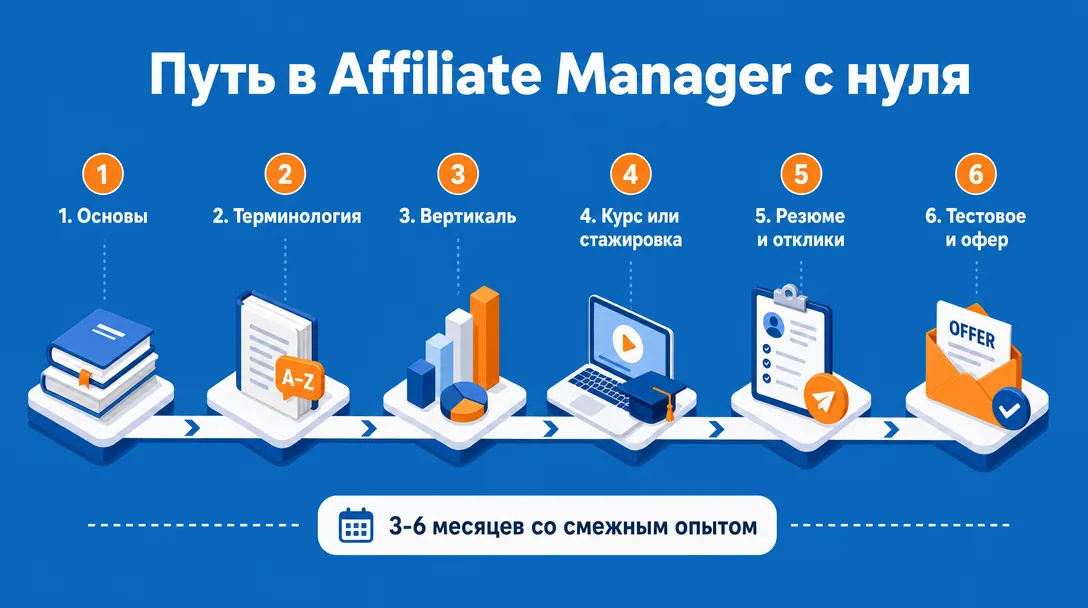 Дорожная карта старта в профессии Affiliate Manager за 6 шагов