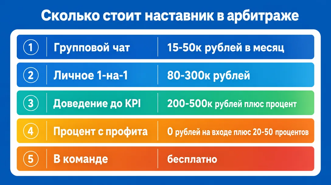 График сравнения цен на форматы наставничества по арбитражу