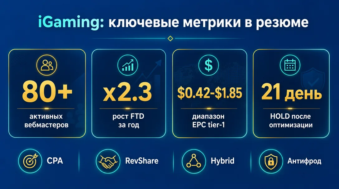 Ключевые метрики affiliate manager в iGaming вертикали