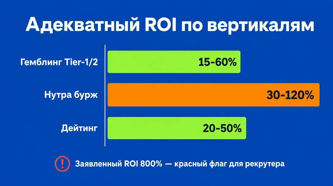 Адекватные диапазоны ROI по вертикалям арбитража
