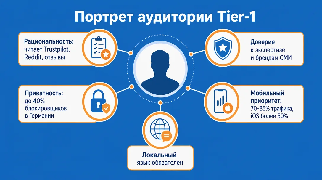 Схема портрета аудитории Tier-1 для арбитражника