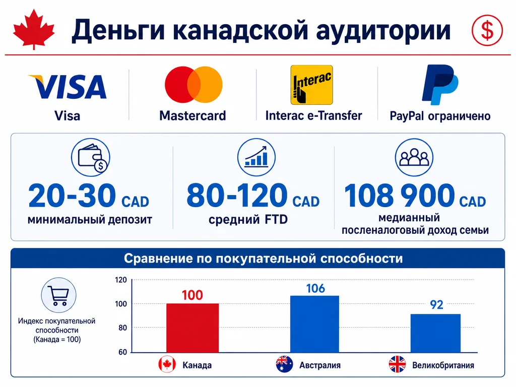 Платежные методы и средние депозиты в гемблинге Канады