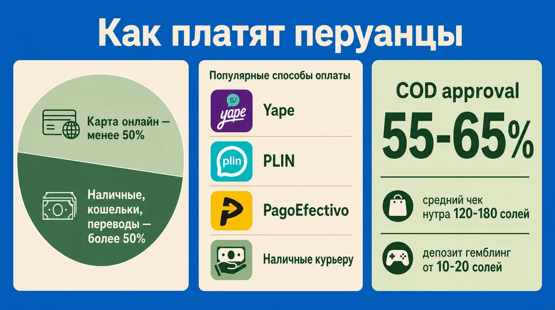 Платежные методы Перу и модель COD для нутры