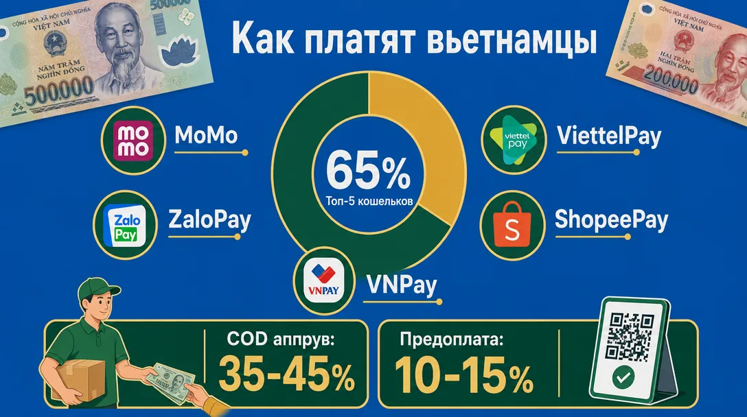 Платежные методы Вьетнама: COD, MoMo, ZaloPay, ViettelPay