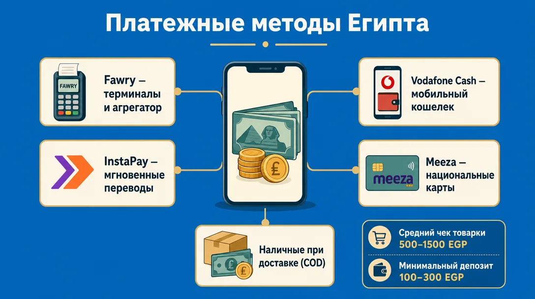 Локальные платежные методы Египта для арбитража и COD