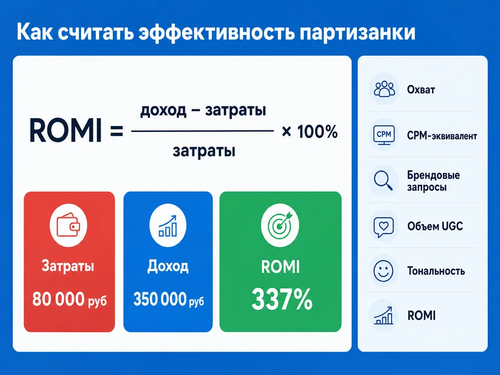 Расчет ROMI партизанской кампании на конкретном примере