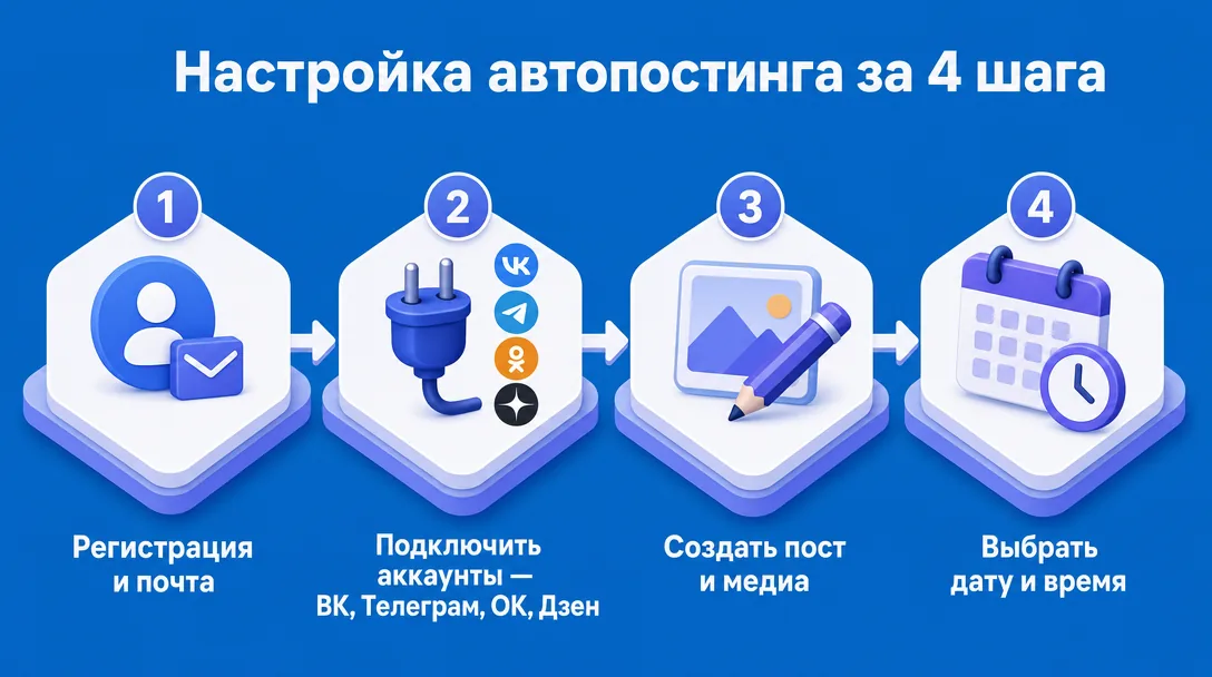 Схема настройки автопостинга через планировщик