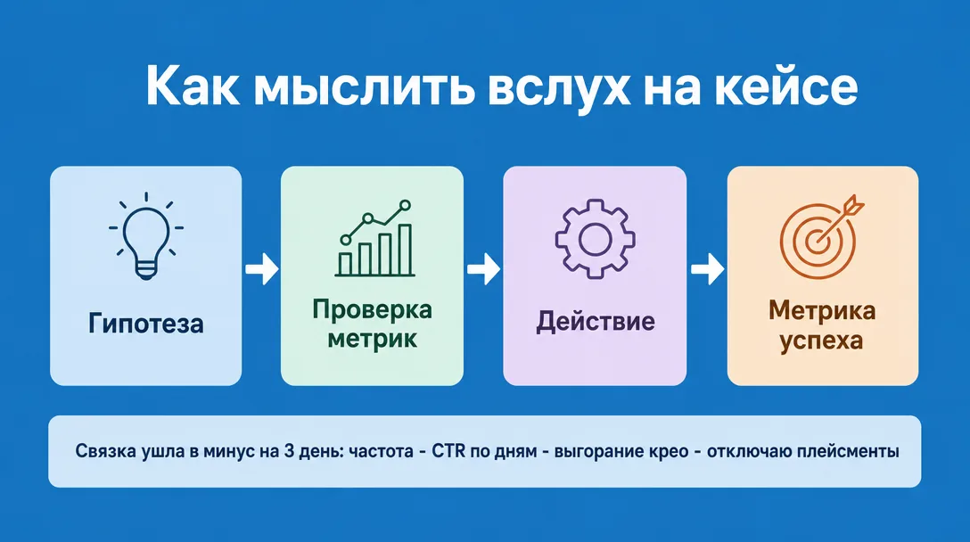 Схема разбора кейсовой задачи на собеседовании медиабайера