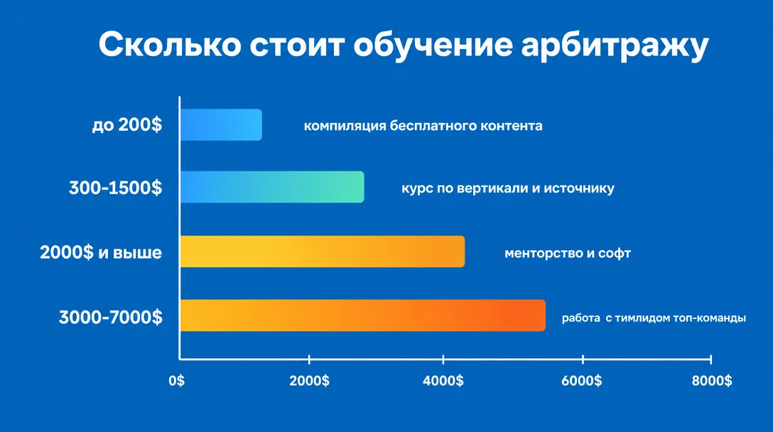 График стоимости курсов и менторства по арбитражу трафика