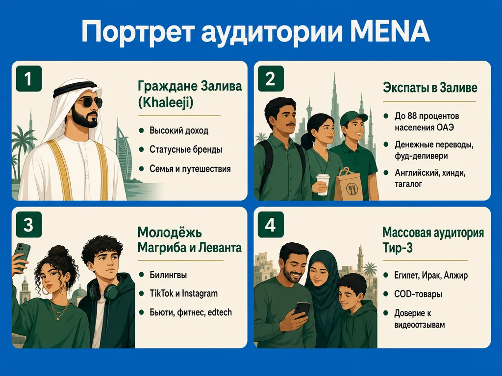 Четыре сегмента арабской аудитории и их особенности