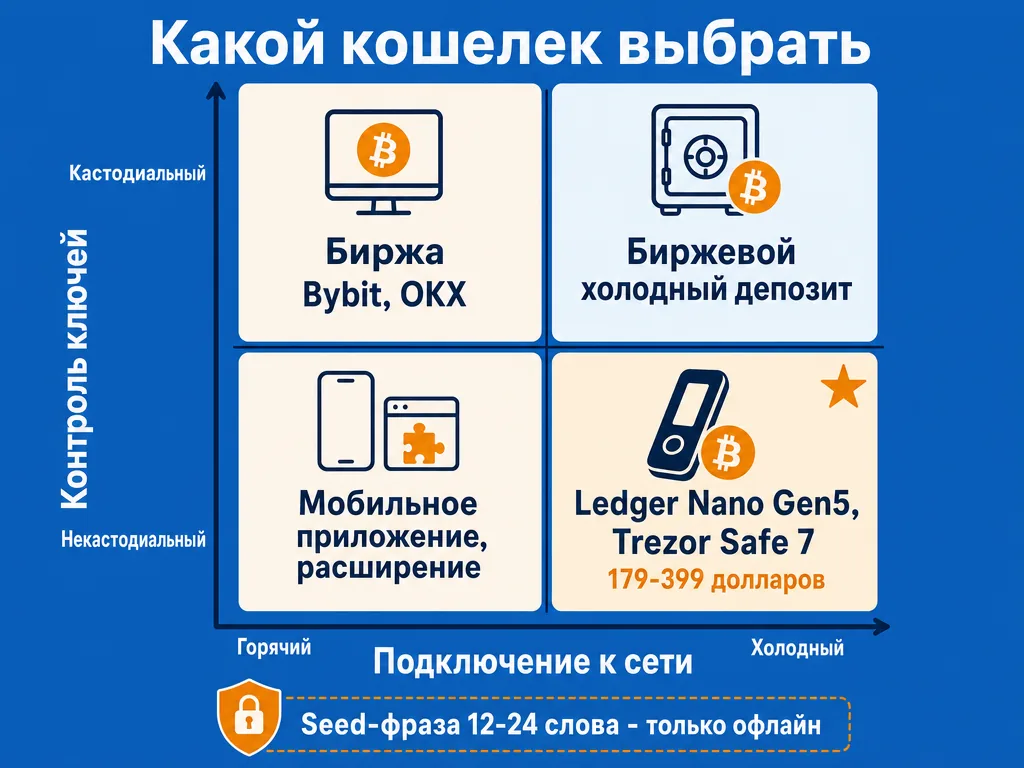 Сравнение типов криптокошельков горячий холодный кастодиальный некастодиальный