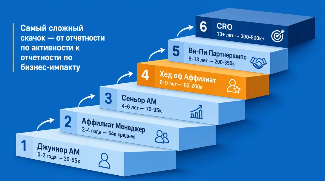 Карьерная лестница от Junior Affiliate Manager до CRO