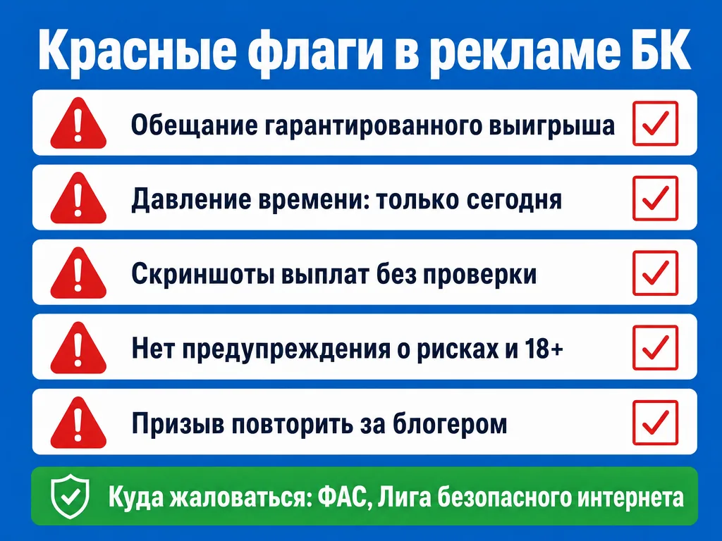Чек-лист признаков манипулятивной рекламы ставок