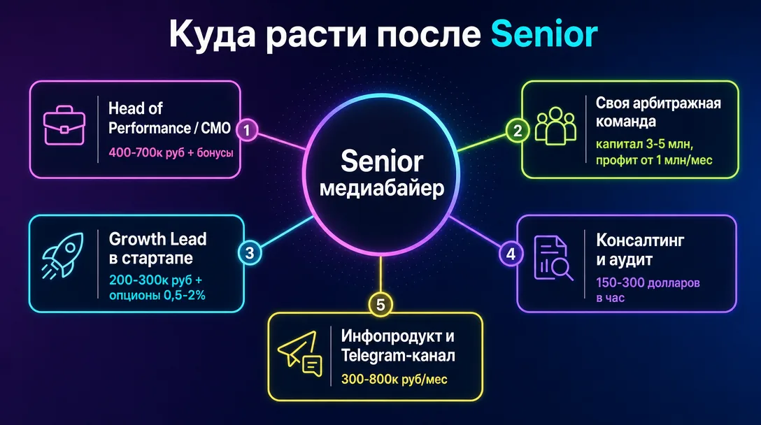 Пять карьерных треков медиабайера после грейда Senior