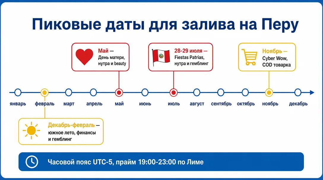 Календарь пиковых дат для залива трафика на Перу