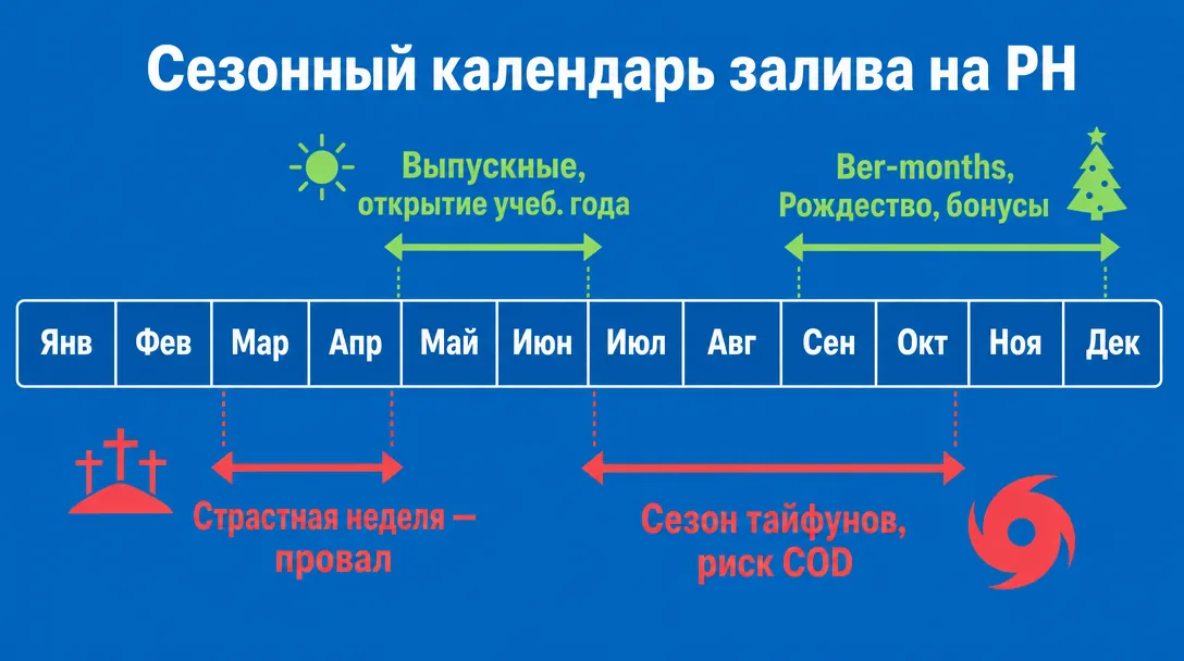 Сезонный календарь арбитражника для залива на Филиппины