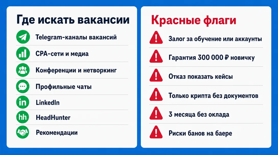 Каналы поиска работы в арбитраже и проверка работодателя