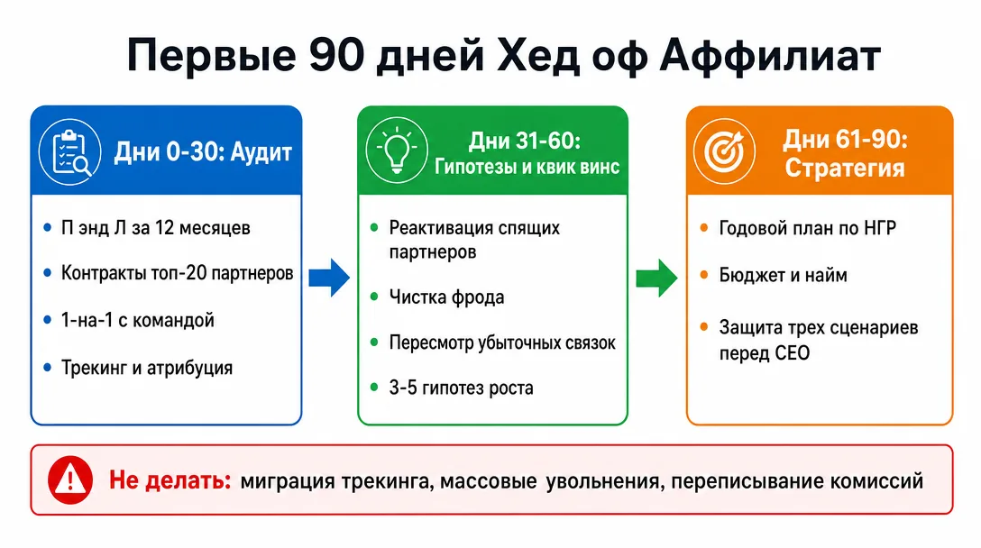 План 30 60 90 дней онбординга Head of Affiliate